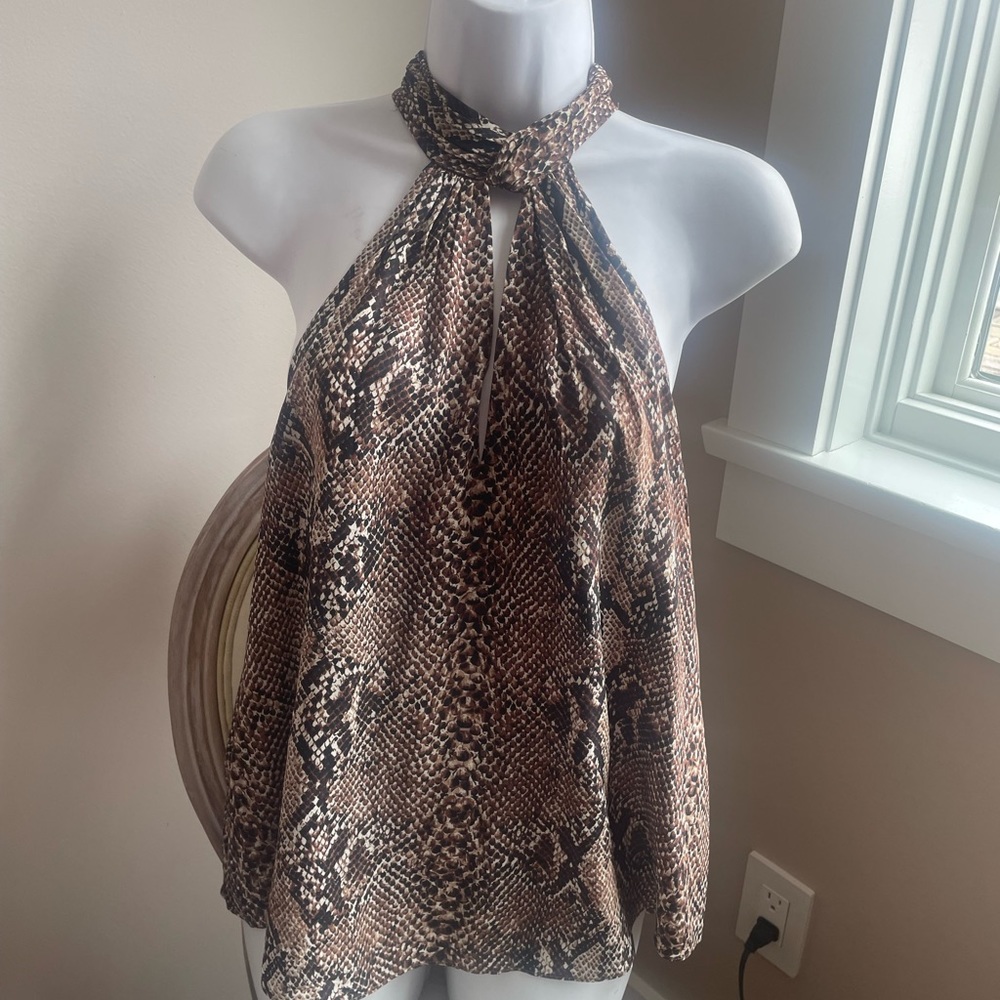 Joie Cedra B Python Print Silk Top - image 3